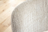 Design Stuhl BELLANO creme beige Chenille Cremona Metallgestell Walnuss