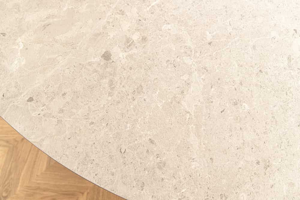 Runder Esstisch EN VOGUE 120cm matt grau Beton-Design mit Säulenfuß
