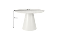 Runder Esstisch EN VOGUE 120cm matt grau Beton-Design mit Säulenfuß