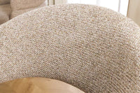 Drehbarer Stuhl ORGANIKO taupe beige Strukturstoff Holzgestell Walnuss mit Armlehne