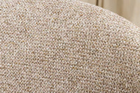 Drehbarer Stuhl ORGANIKO taupe beige Strukturstoff Holzgestell Walnuss mit Armlehne
