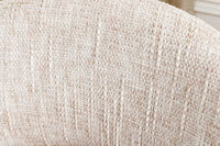 Drehbarer Stuhl ORGANIKO beige Chenillestoff Holzgestell Eiche mit Armlehne