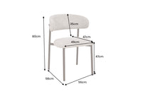 Design Stuhl BELFORT taupe beige Strukturstoff Metallgestell Walnuss