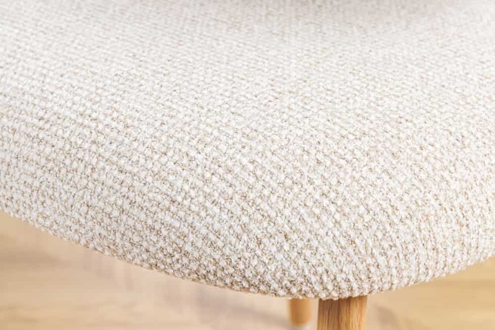 Design Stuhl BELFORT beige Strukturstoff Metallgestell Eiche