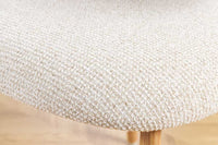 Design Stuhl BELFORT beige Strukturstoff Metallgestell Eiche
