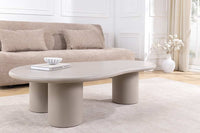Stilvoller Couchtisch ORGANIKO 130cm cement greige organische Form