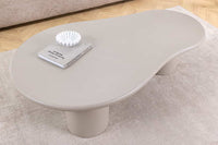 Stilvoller Couchtisch ORGANIKO 130cm cement greige organische Form