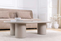 Stilvoller Couchtisch ORGANIKO 130cm cement greige organische Form