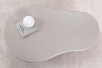 Stilvoller Couchtisch ORGANIKO 130cm cement greige organische Form