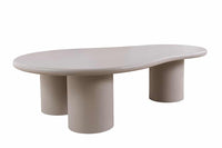 Stilvoller Couchtisch ORGANIKO 130cm cement greige organische Form
