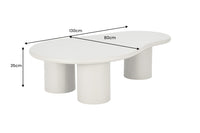 Stilvoller Couchtisch ORGANIKO 130cm cement greige organische Form