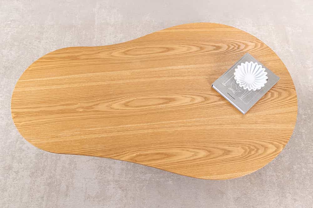 Stilvoller Couchtisch ORGANIKO 130cm natur Eiche organische Form