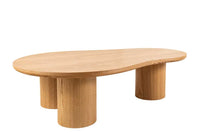 Stilvoller Couchtisch ORGANIKO 130cm natur Eiche organische Form