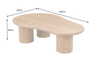Stilvoller Couchtisch ORGANIKO 130cm natur Eiche organische Form