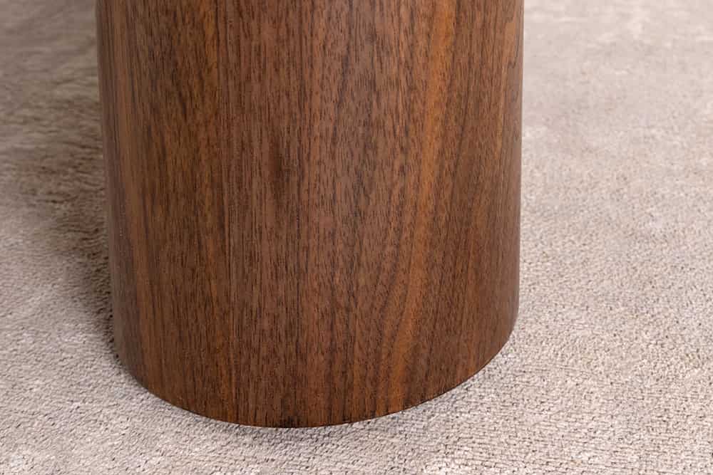 Stilvoller Couchtisch ORGANIKO 110cm weiß braun Walnuss Pandora Keramik