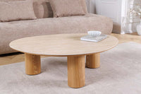 Stilvoller Couchtisch ORGANIKO 110cm natur Eiche Travertin Keramik