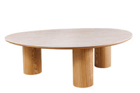 Stilvoller Couchtisch ORGANIKO 110cm natur Eiche Travertin Keramik