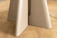 Runder Esstisch ORGANIKO 120cm cement greige mit skulpturalem Säulengestell