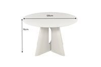Runder Esstisch ORGANIKO 120cm cement greige mit skulpturalem Säulengestell