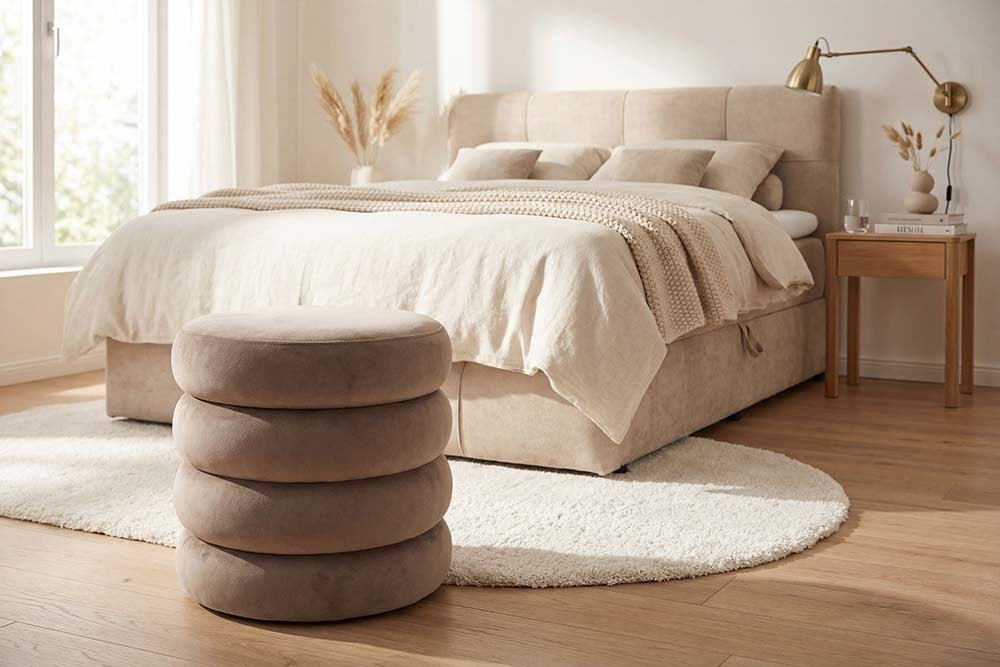 Runder Polsterhocker VOGUE 40cm mit Stauraum
