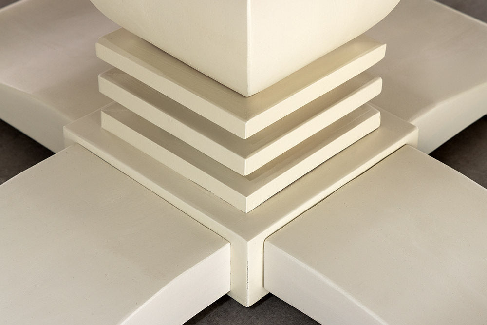Runder Esstisch HAMPTONS hellbraun creme recycelte Pinie Massivholz