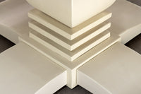 Runder Esstisch HAMPTONS hellbraun creme recycelte Pinie Massivholz