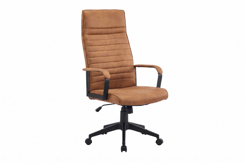 Höhenverstellbarer Bürostuhl LAZIO vintage braun Microfaser drehbar mit Rollen