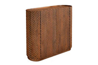 Massiver Barschrank ADLON 140cm braun Mangoholz mit 3D-Front und Weinregal