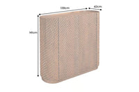 Massiver Barschrank ADLON 140cm braun Mangoholz mit 3D-Front und Weinregal