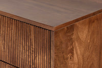 Massives Sideboard MADISON 180cm braun Mangoholz mit Schubladen und strukturierter Front