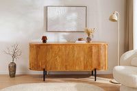 GATSBY design sideboard 160cm brown matt gold mango wood retro