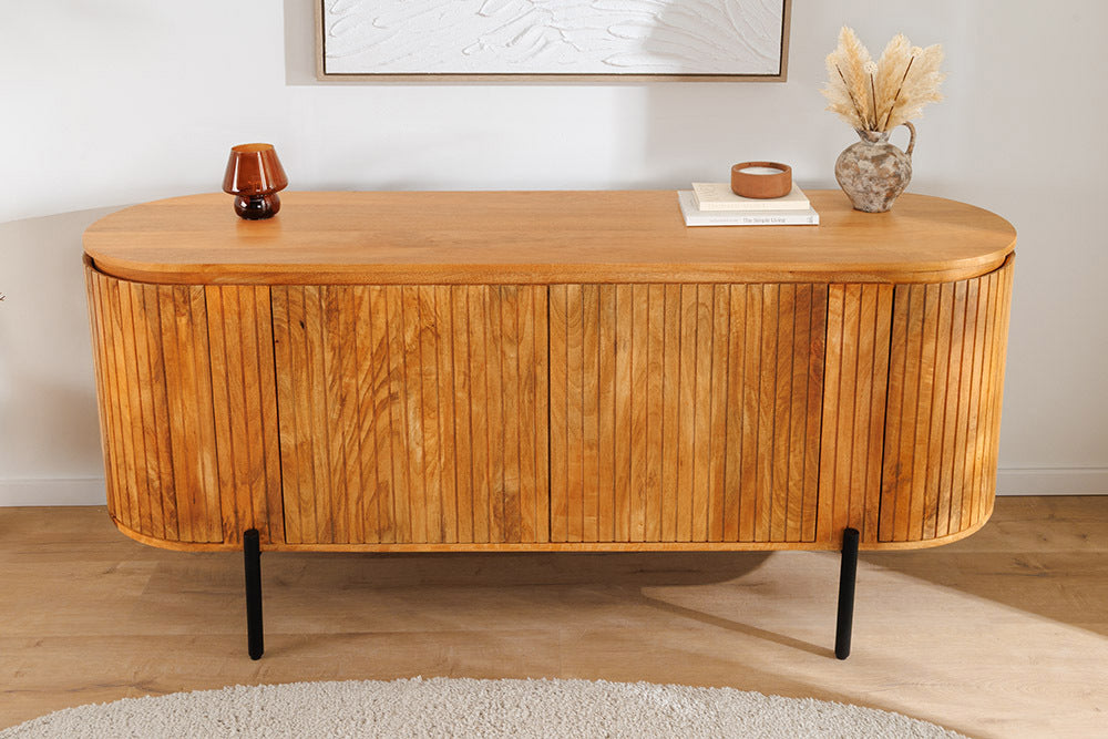 GATSBY design sideboard 160cm brown matt gold mango wood retro