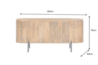 GATSBY design sideboard 160cm brown matt gold mango wood retro