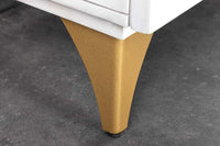GOLDEN SUNSET Handgearbeitetes Sideboard 140cm weiß mit 3D Schnitzereien gold Mangoholz Metallbeine