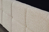 Modernes Boxbett PRESTIGE 160x200cm creme Bouclé mit Stauraum und Lattenrost