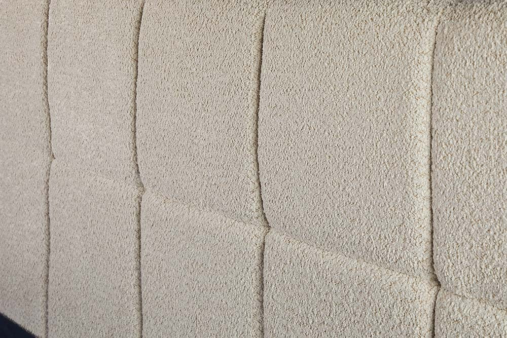 Modernes Boxbett PRESTIGE 160x200cm creme Bouclé mit Stauraum und Lattenrost