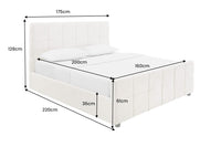Modernes Boxbett PRESTIGE 160x200cm creme Bouclé mit Stauraum und Lattenrost