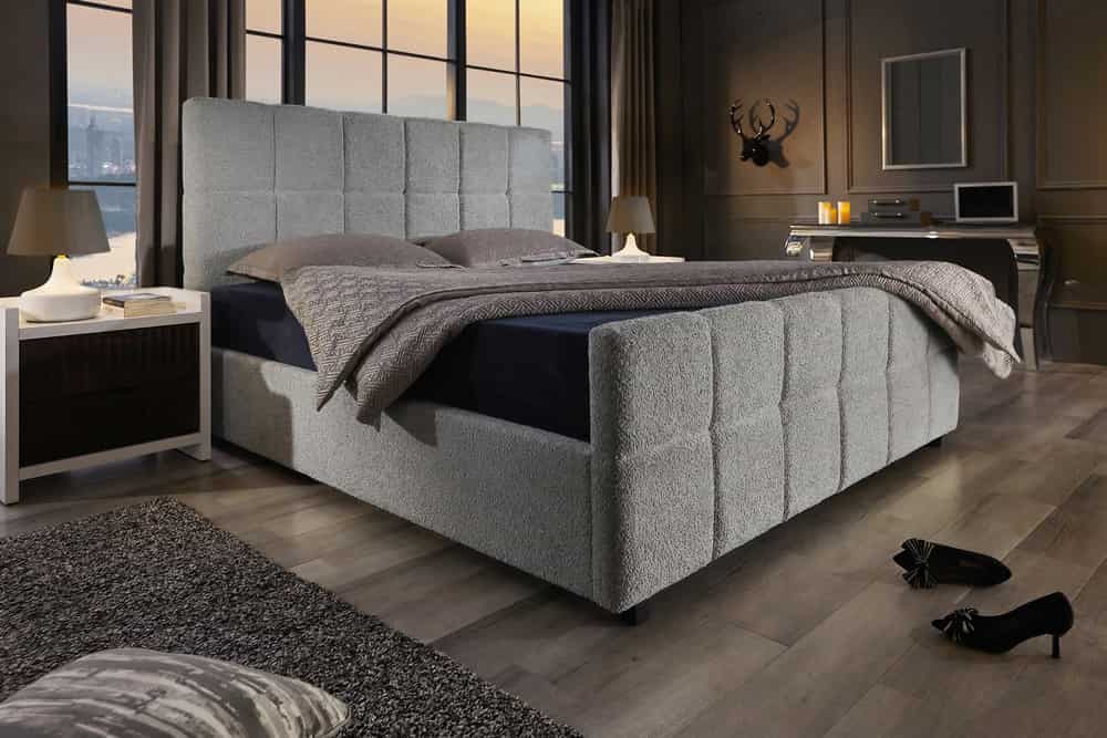 PRESTIGE Design Boxbett 180x200cm Doppelbett Bouclè mit Stauraum
