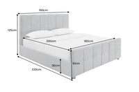 PRESTIGE Design Boxbett 180x200cm Doppelbett Bouclè mit Stauraum