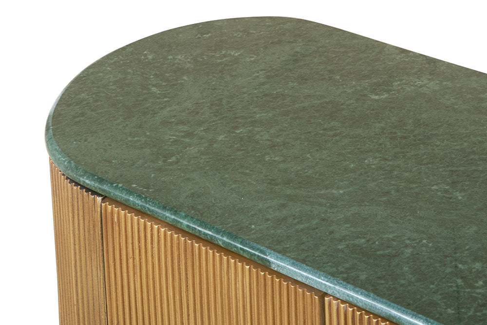 Design Sideboard VENEZIANO 170cm messing Mangoholz grün Marmor gold