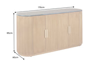 Design Sideboard VENEZIANO 170cm messing Mangoholz grün Marmor gold