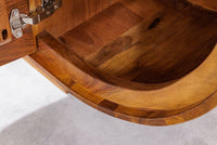 Massives Sideboard ORGANIKO 180cm braun Sheeshamholz stone finish oval