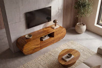 WAVE Design TV Board 160cm black mango solid wood