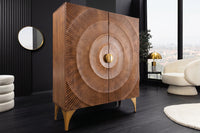 GOLDEN SUNSET Handcrafted highboard 120cm black gold mango wood