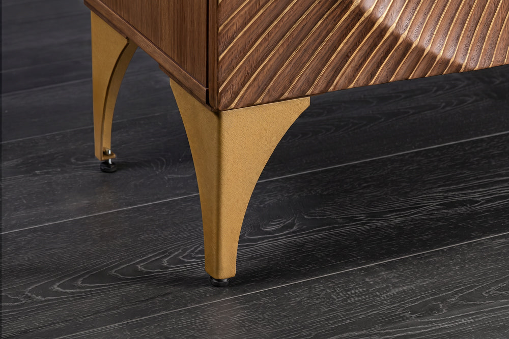 GOLDEN SUNSET Handcrafted highboard 120cm black gold mango wood