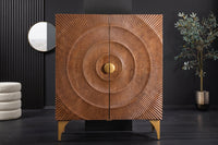GOLDEN SUNSET Handcrafted highboard 120cm black gold mango wood