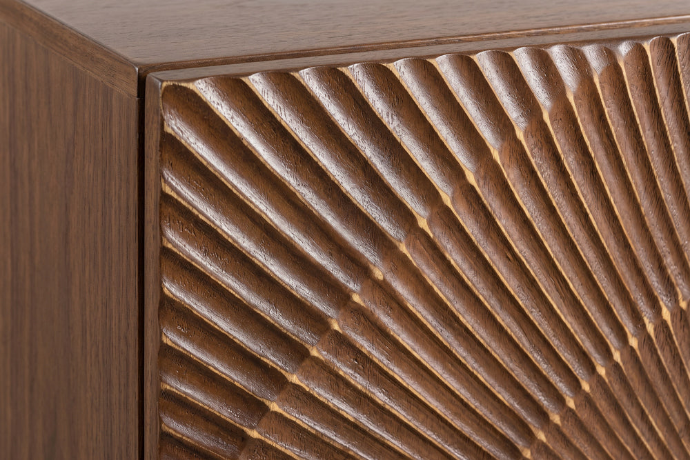 GOLDEN SUNSET Handcrafted highboard 120cm black gold mango wood