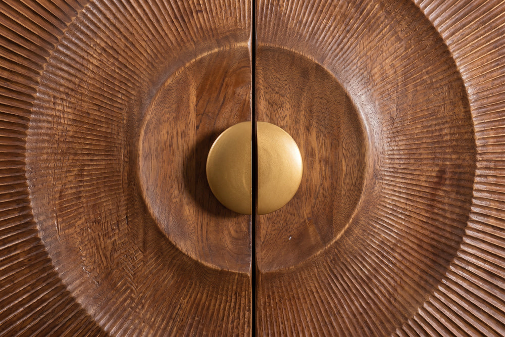 GOLDEN SUNSET Handcrafted highboard 120cm black gold mango wood