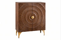 GOLDEN SUNSET Handcrafted highboard 120cm black gold mango wood
