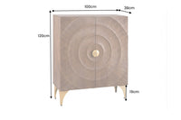 GOLDEN SUNSET Handcrafted highboard 120cm black gold mango wood
